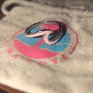 Silver and Pink Wave Ring